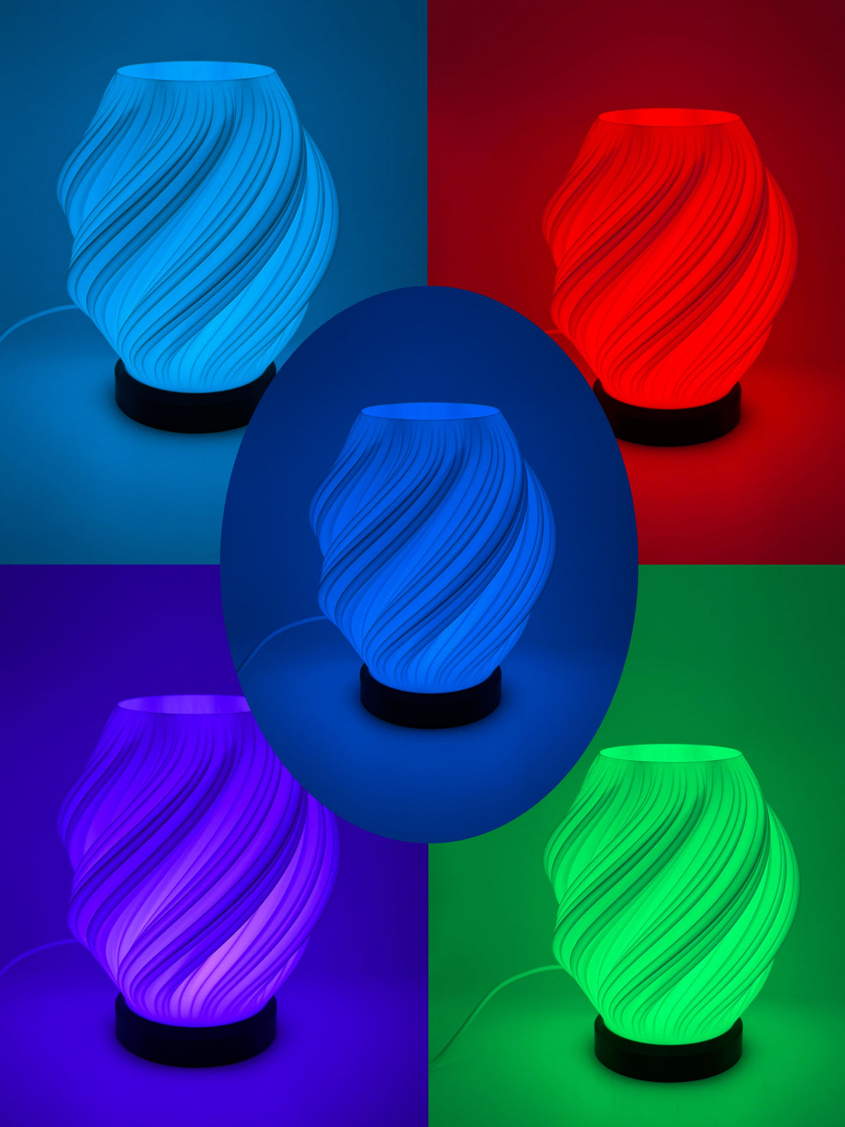 3D-Druck LED-Tischlampe "Swirl" (ohne Leuchtmittel)