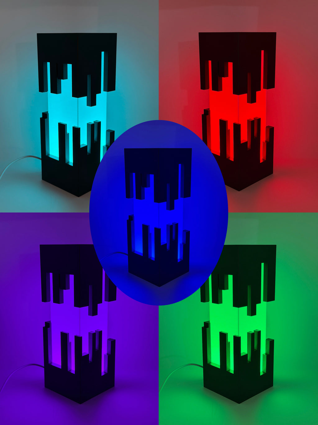 3D-Druck LED-Tischlampe "Pixel Pulse" (ohne Leuchtmittel)