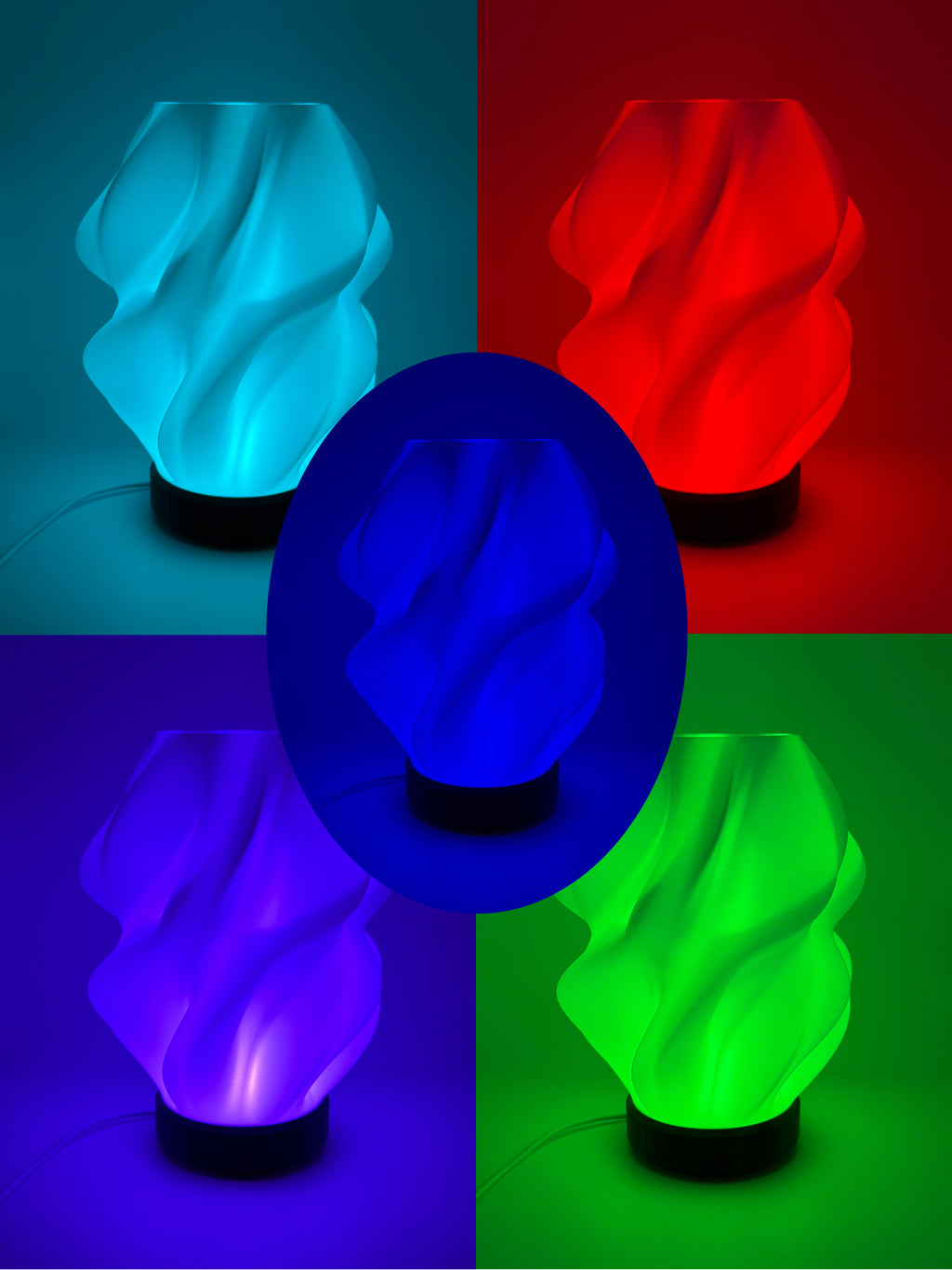 3D-Druck LED-Tischlampe "Spiral Motion" (ohne Leuchtmittel)